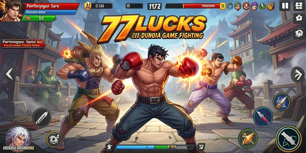 Gameplay seru dalam pertarungan di 77LUCKS.