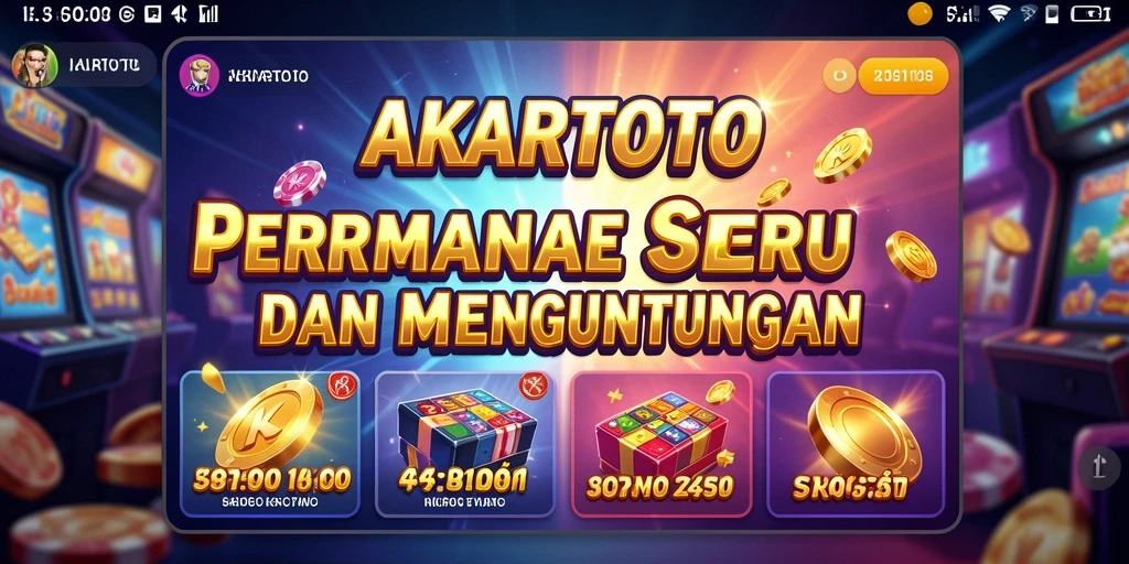 Tampilan gameplay seru dari aplikasi AKARTOTO yang menawarkan permainan Slot.