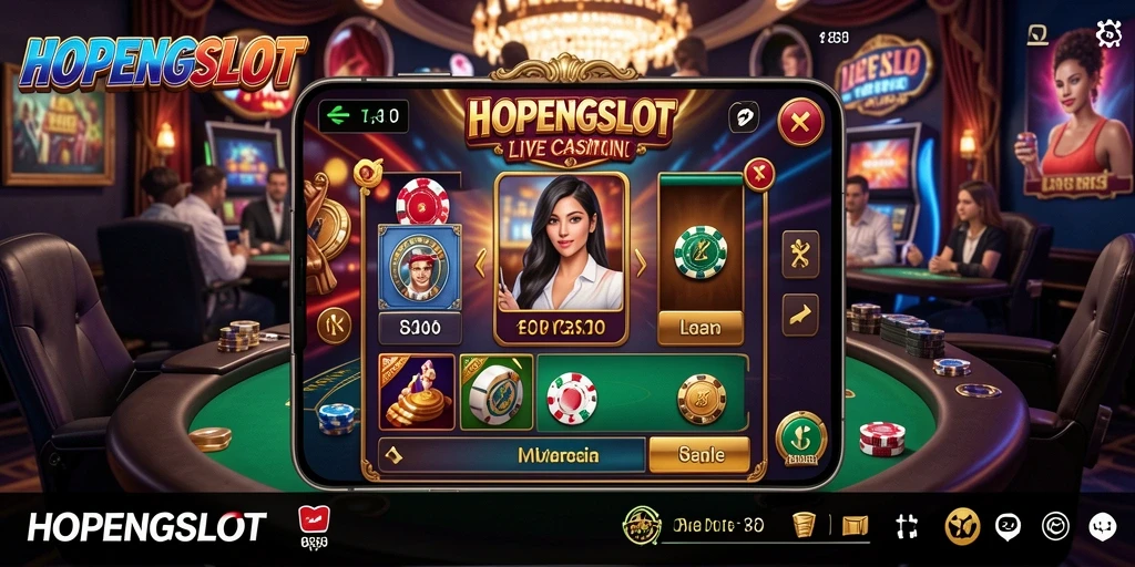 Tampilan gameplay mendebarkan dari HOPENGSLOT di Live Casino.