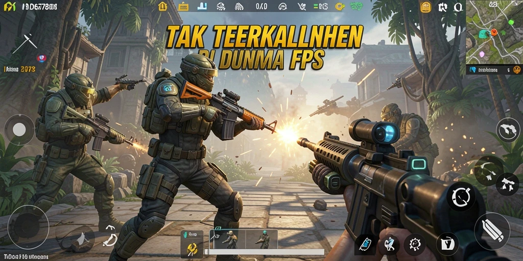 Screenshot ID678 menampilkan aksi tembak-menembak yang mendebarkan.