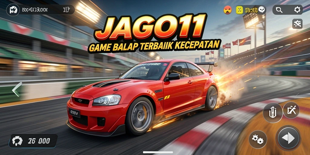 Tangkapan layar menunjukkan aksi balap mendebarkan di JAGO11.