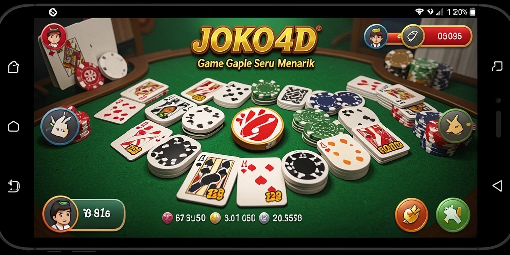 Tampilan seru gameplay Gaple di JOKO4D dengan teman-teman.