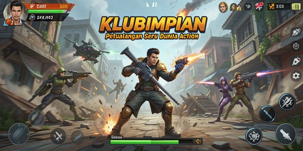 Tampilan gameplay seru dari KLUBIMPIAN dengan aksi yang mendebarkan.