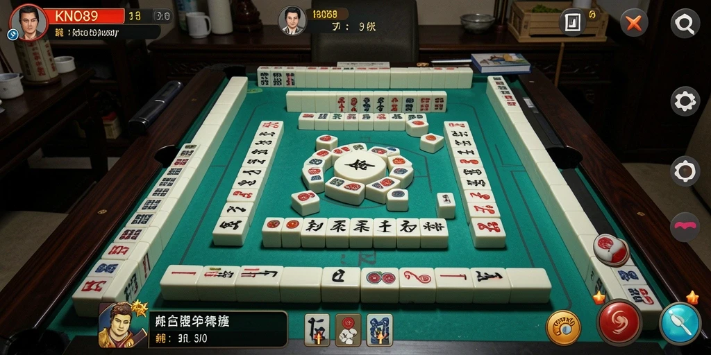 Tampilan gameplay menarik dari KNO89 dengan elemen Mahjong.