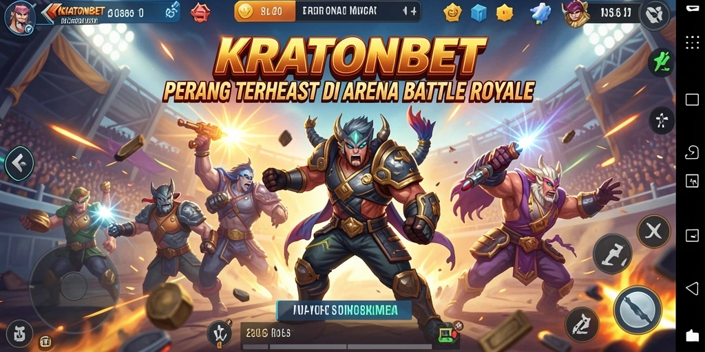 Tampilan tangkapan layar gameplay KRATONBET yang mendebarkan di arena pertempuran.