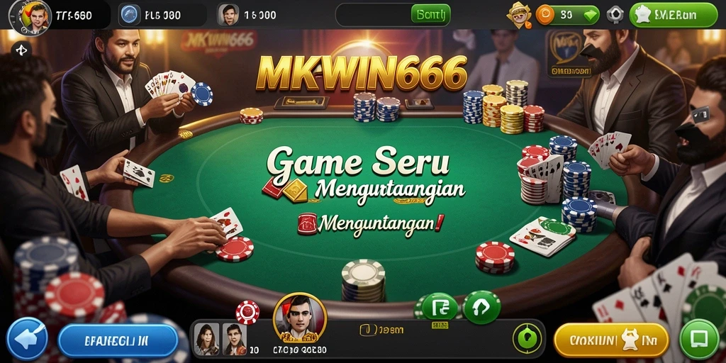 Tampilan gameplay poker di MKWIN666 yang seru dan menarik.
