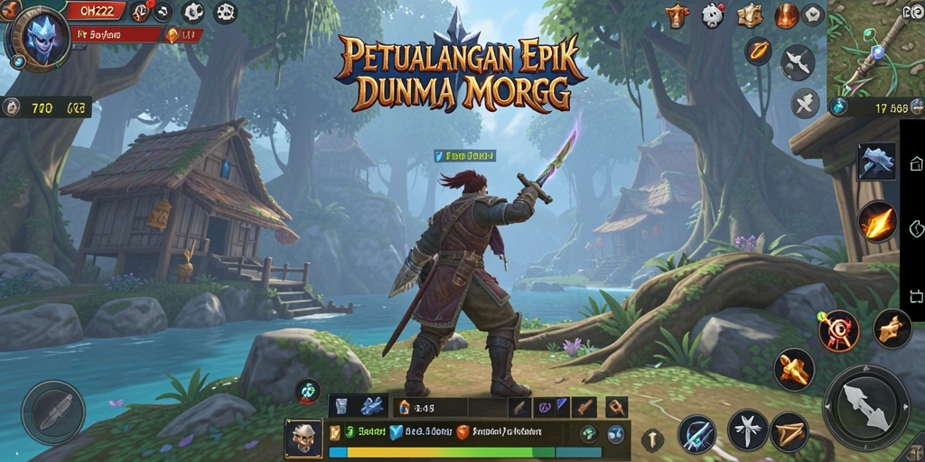 Screenshot utama OH222 menampilkan pertarungan epik antar pemain di dunia MMORPG.
