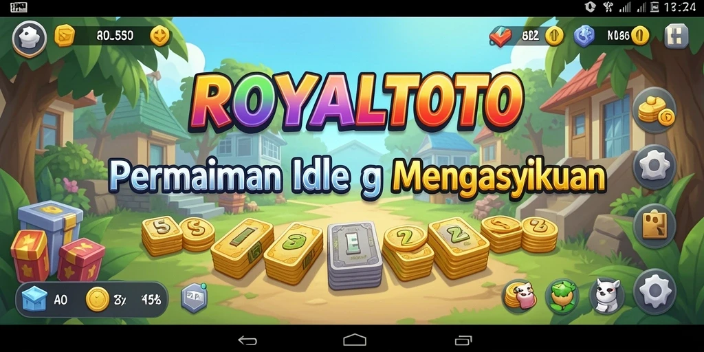 Screenshot gameplay ROYALTOTO yang menampilkan momen koleksi sumber daya Idle.