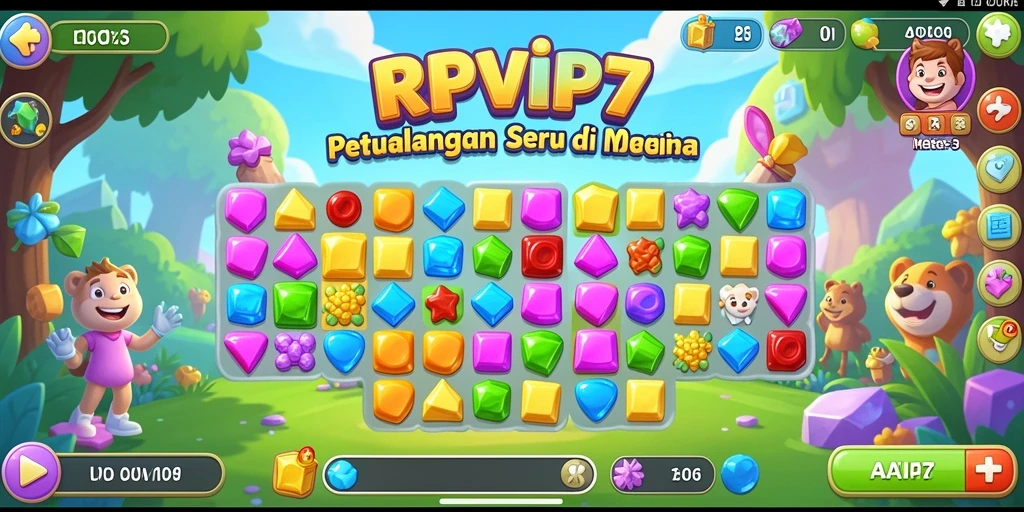 Tampak gameplay RPVIP7 yang seru dengan misi mencocokkan item.