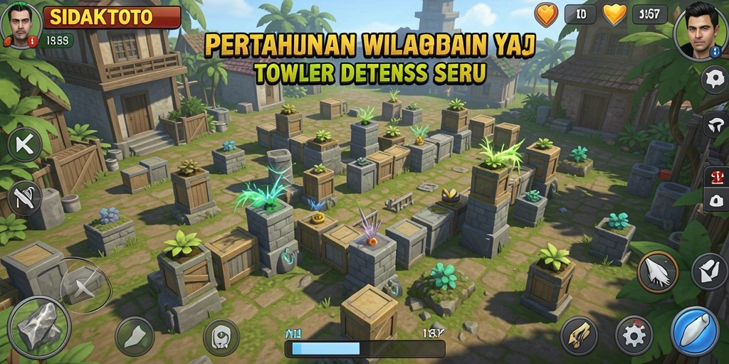 Tampilan gameplay seru dari SIDAKTOTO dalam mode Tower Defense.