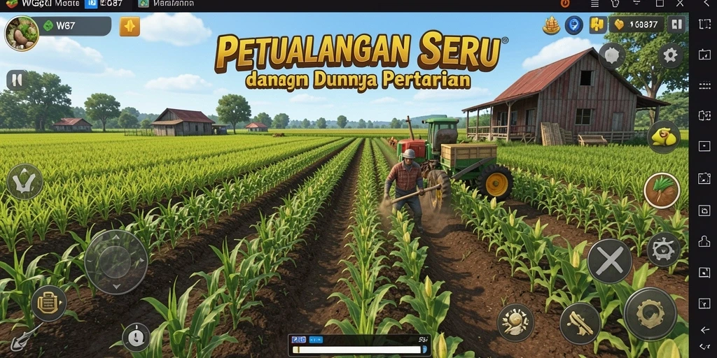 Tampilan screenshot WG87 menunjukkan gameplay pertanian yang menarik.